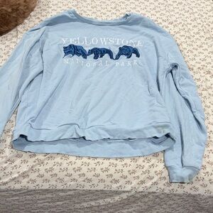 Yellowstone National Park Light Blue Sweater
